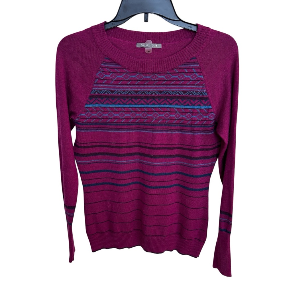 Smartwool Women's Sweater in Magenta and Blue